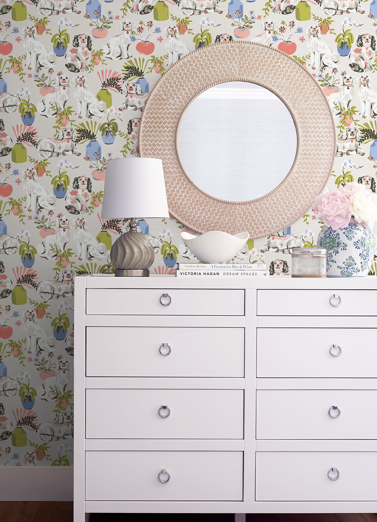 Good Dog P&S Wallpaper in a room setting