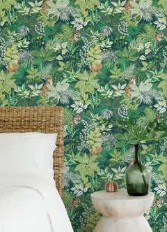PrintFresh Tropical Oasis Peel and Stick Wallpaper in a room setting