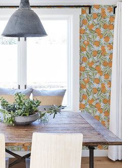 PrintFresh Orange Grove Peel and Stick Wallpaper in a room setting