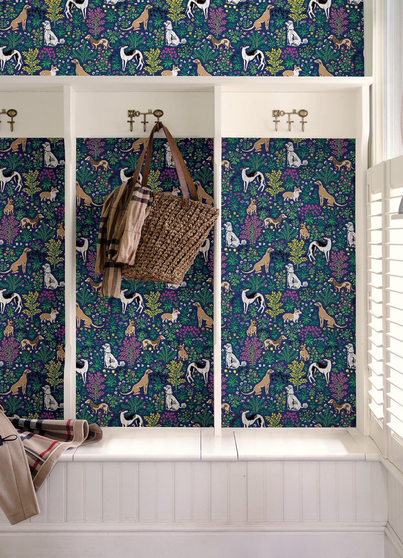 Must Love Dogs P&S Wallpaper in a room setting