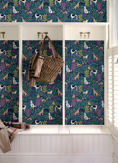 Must Love Dogs P&S Wallpaper in a room setting