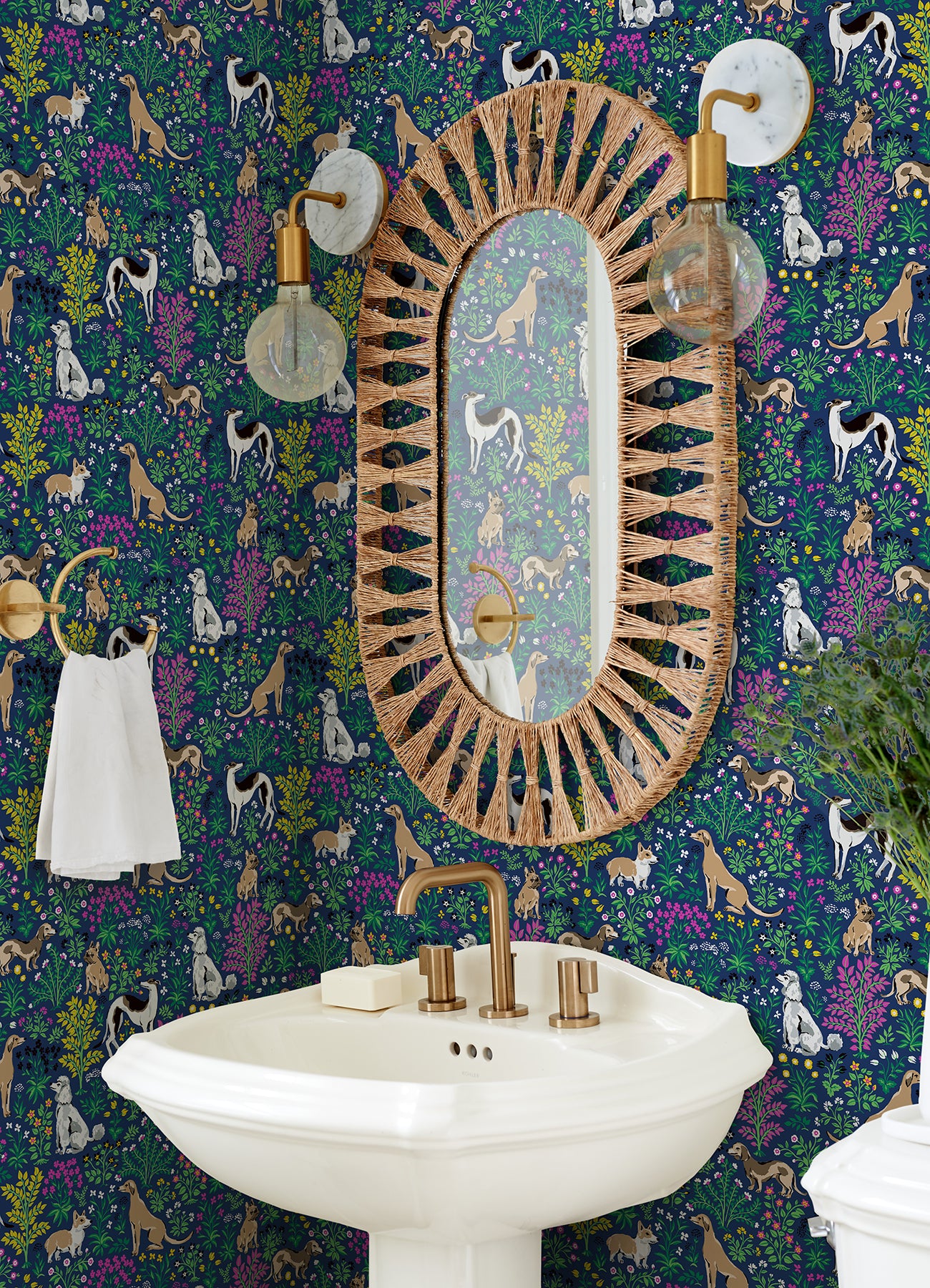 Must Love Dogs P&S Wallpaper in a room setting