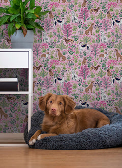 PrintFresh Must Love Dogs Peel and Stick Wallpaper in a room setting