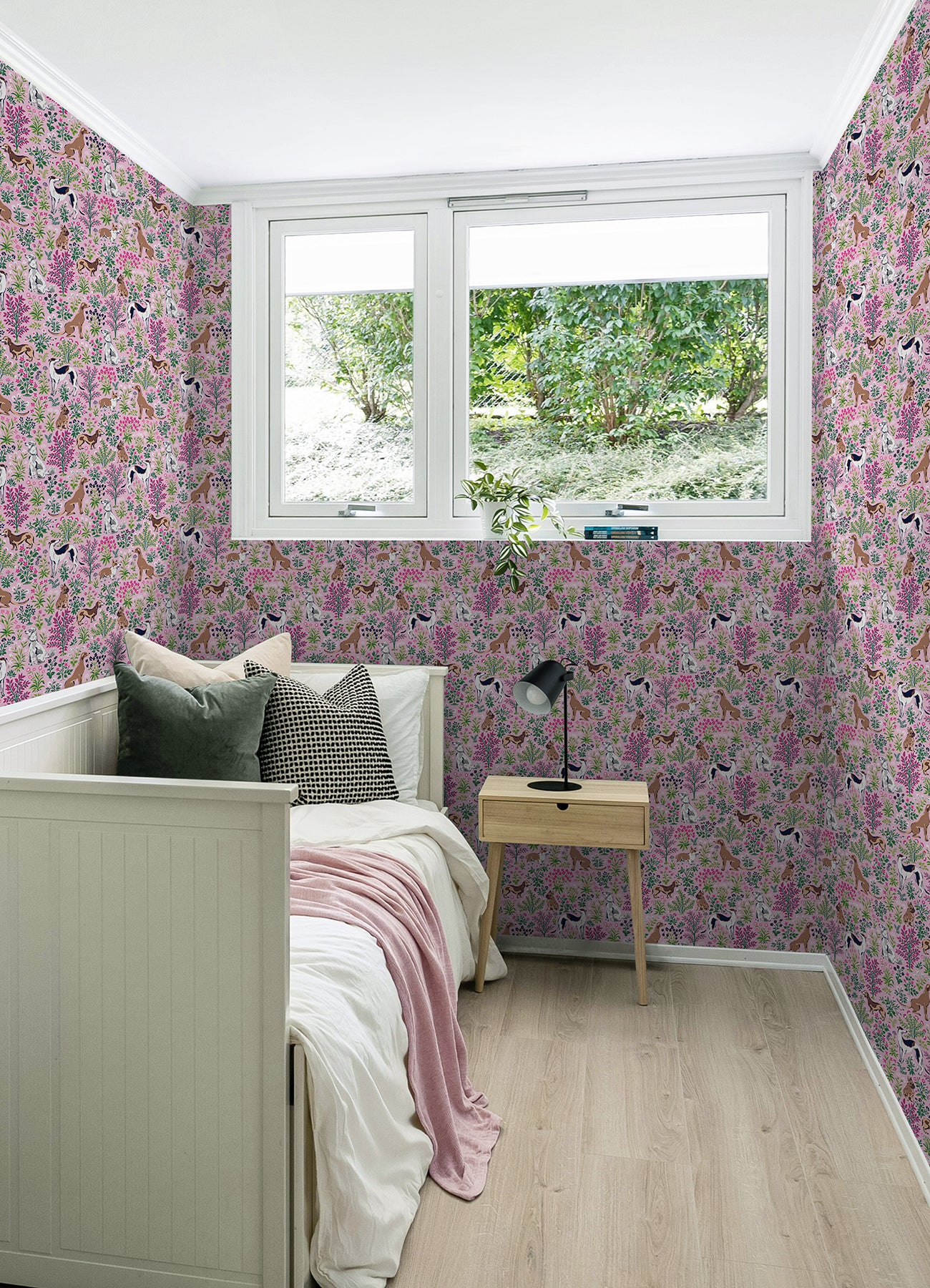 PrintFresh Must Love Dogs Peel and Stick Wallpaper in a room setting