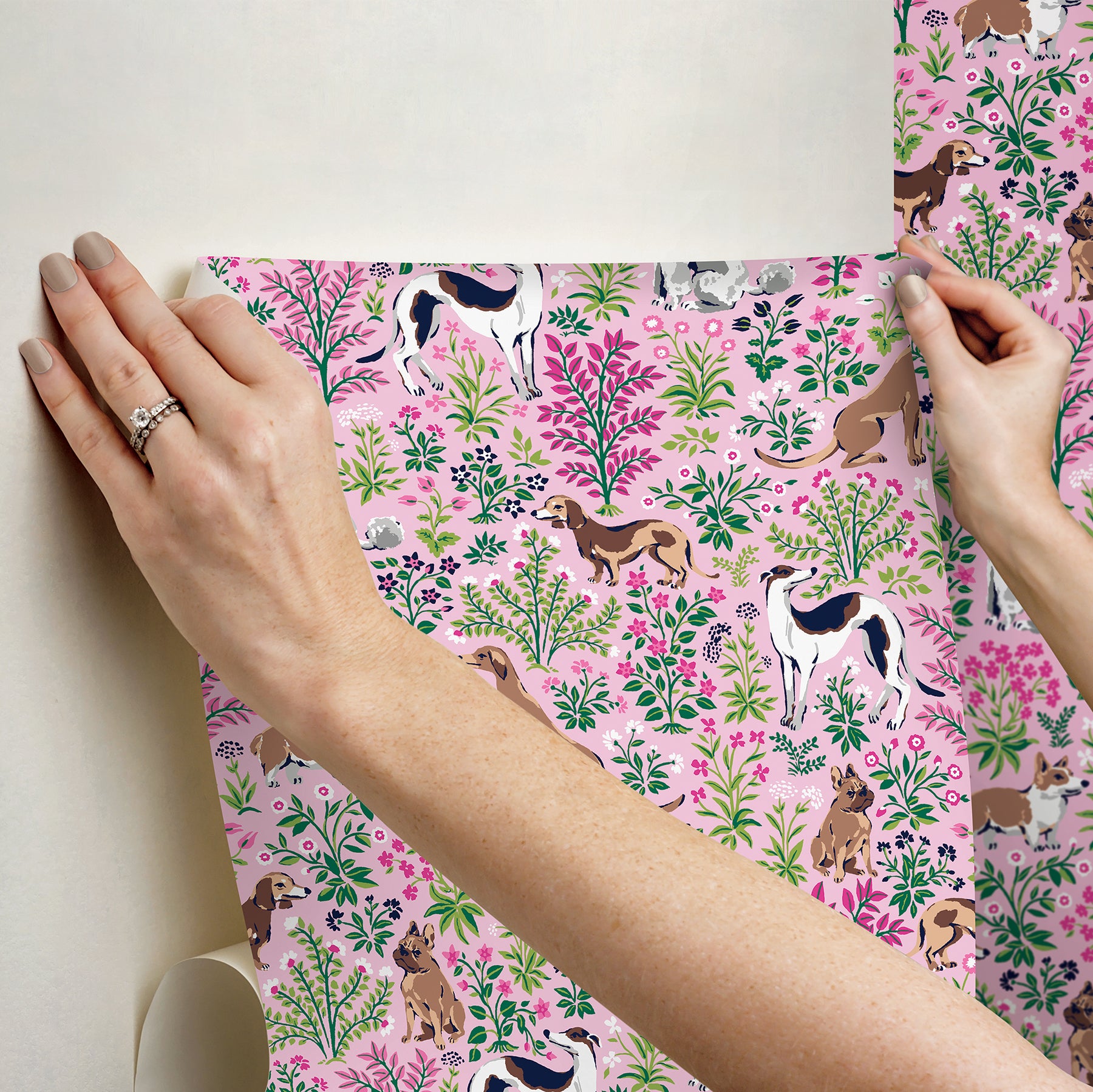 PrintFresh Must Love Dogs Peel and Stick Wallpaper - how to stick