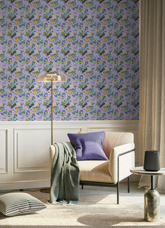 Meowing Mermaids P&S Wallpaper in a room setting
