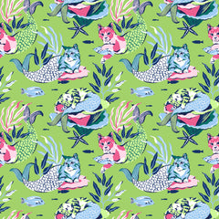 PrintFresh Meowing Mermaids Peel and Stick Wallpaper by WallPops
