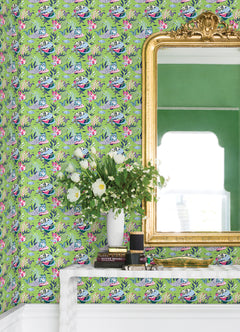 PrintFresh Meowing Mermaids Peel and Stick Wallpaper in a room setting