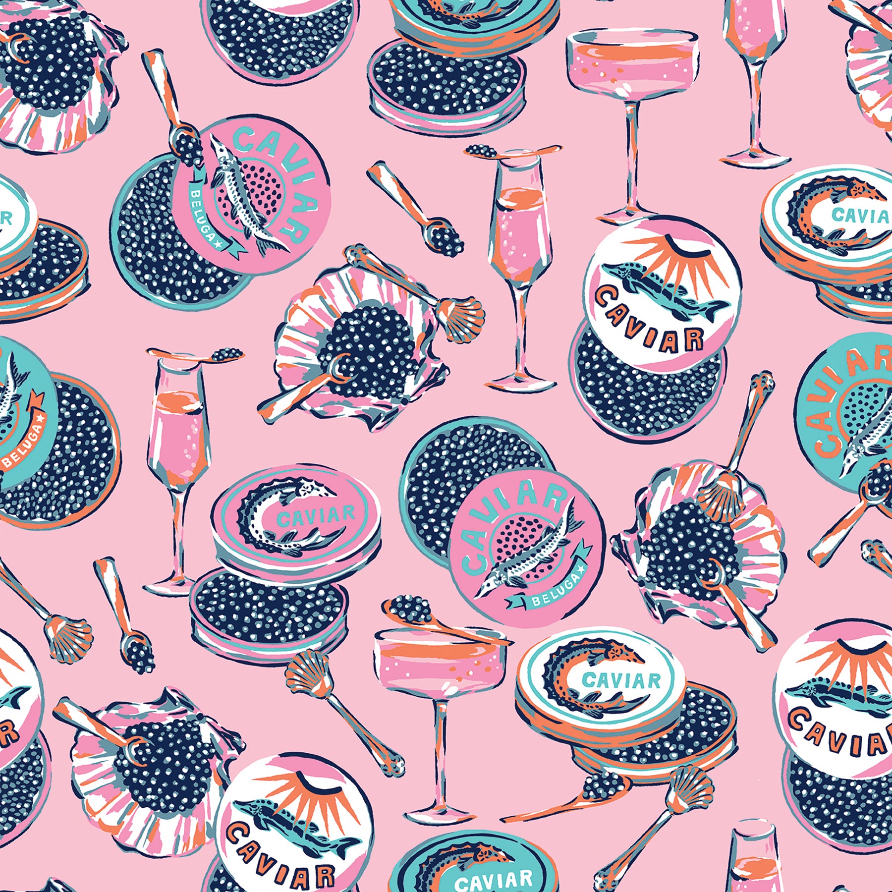 Champagne and Caviar P&S Wallpaper by WallPops
