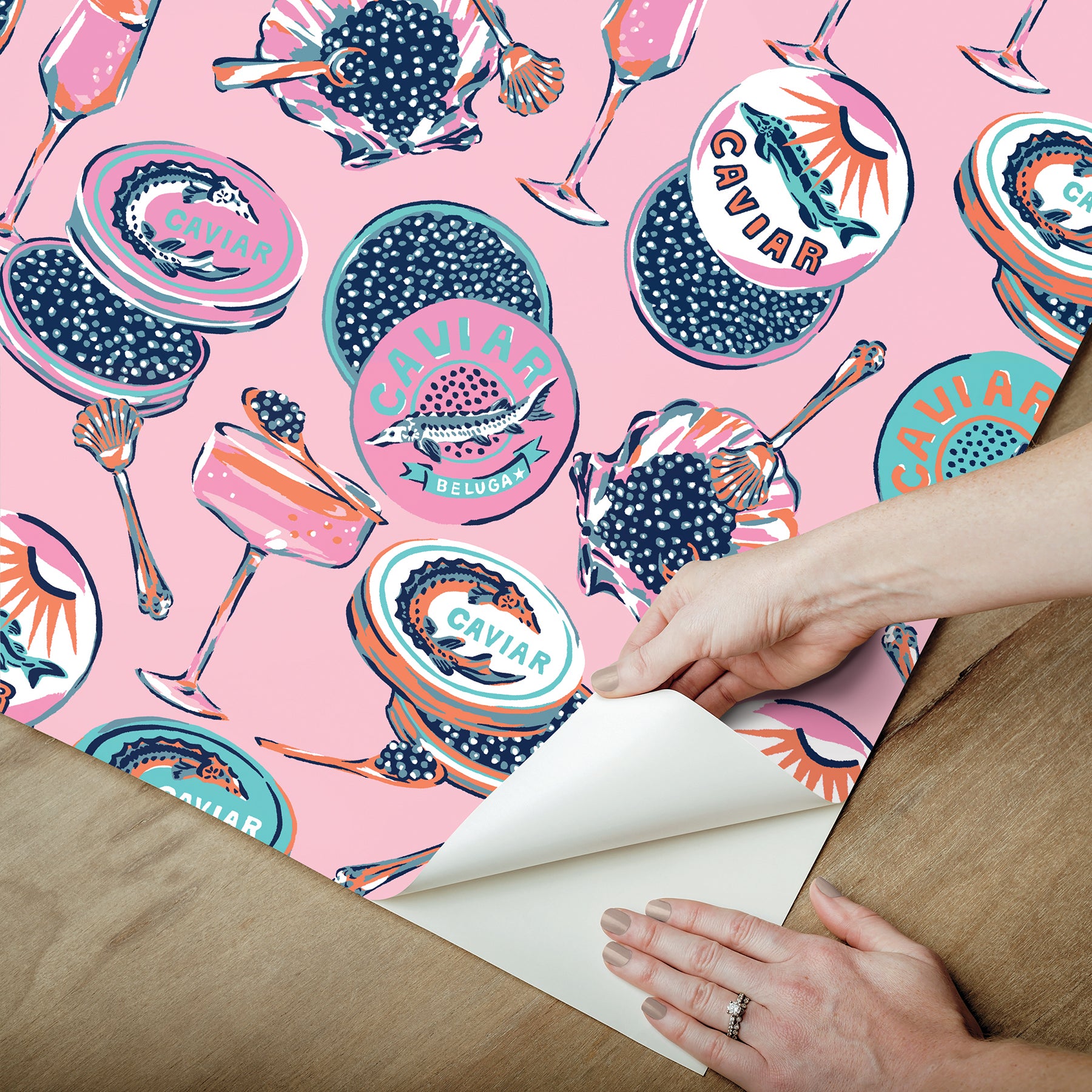 Champagne and Caviar P&S Wallpaper - how to peel