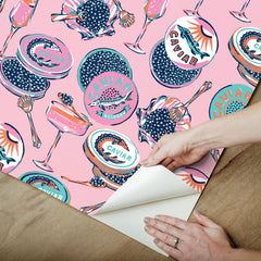 Champagne and Caviar P&S Wallpaper - how to peel
