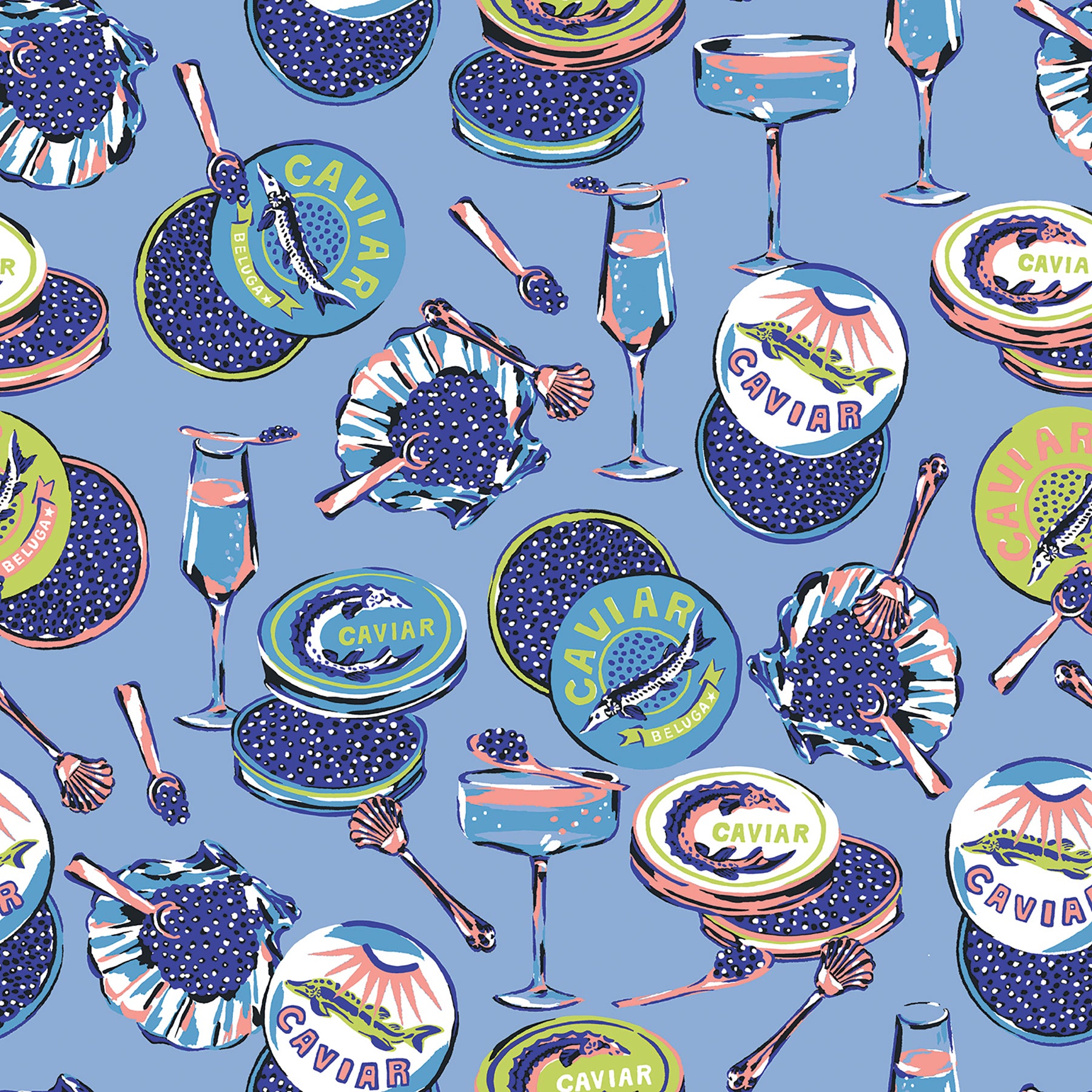 PrintFresh Champagne and Caviar Peel and Stick Wallpaper by WallPops