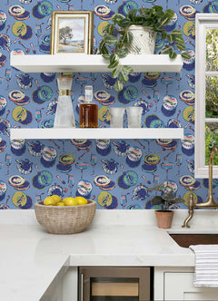PrintFresh Champagne and Caviar Peel and Stick Wallpaper in a room setting