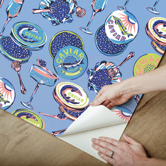PrintFresh Champagne and Caviar Peel and Stick Wallpaper - how to peel