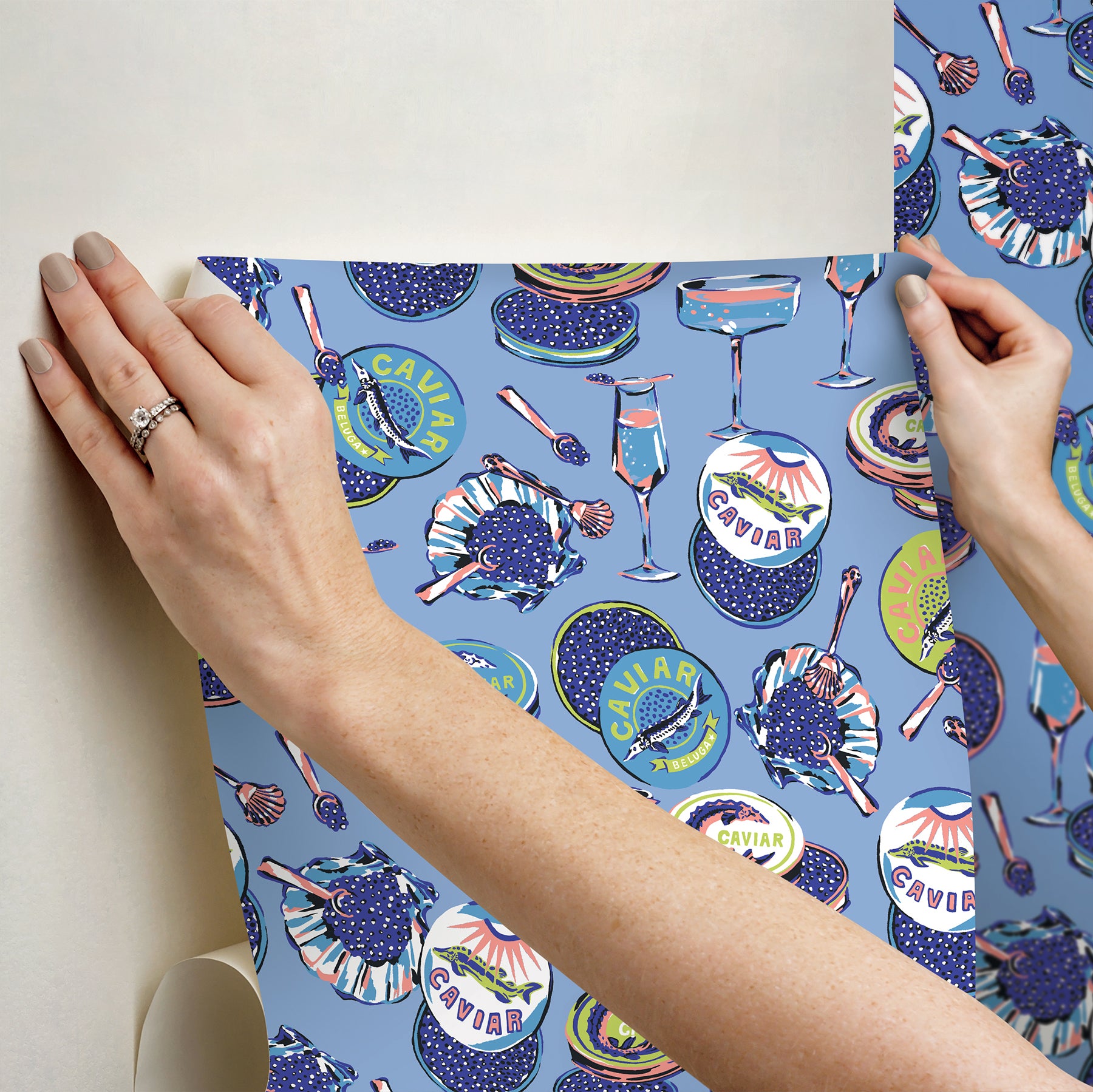 PrintFresh Champagne and Caviar Peel and Stick Wallpaper - how to stick