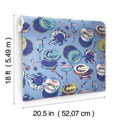 PrintFresh Champagne and Caviar Peel and Stick Wallpaper - dimensions