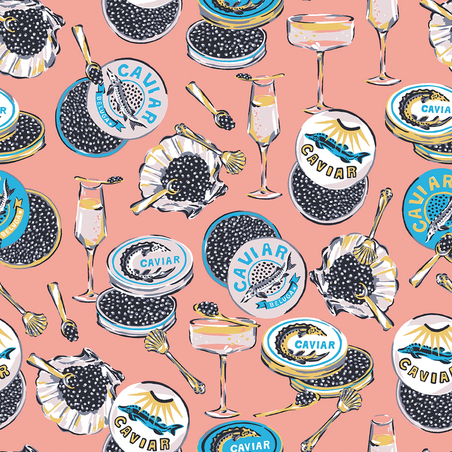 Champagne and Caviar P&S Wallpaper by WallPops