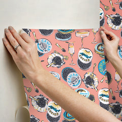 Champagne and Caviar P&S Wallpaper - how to stick