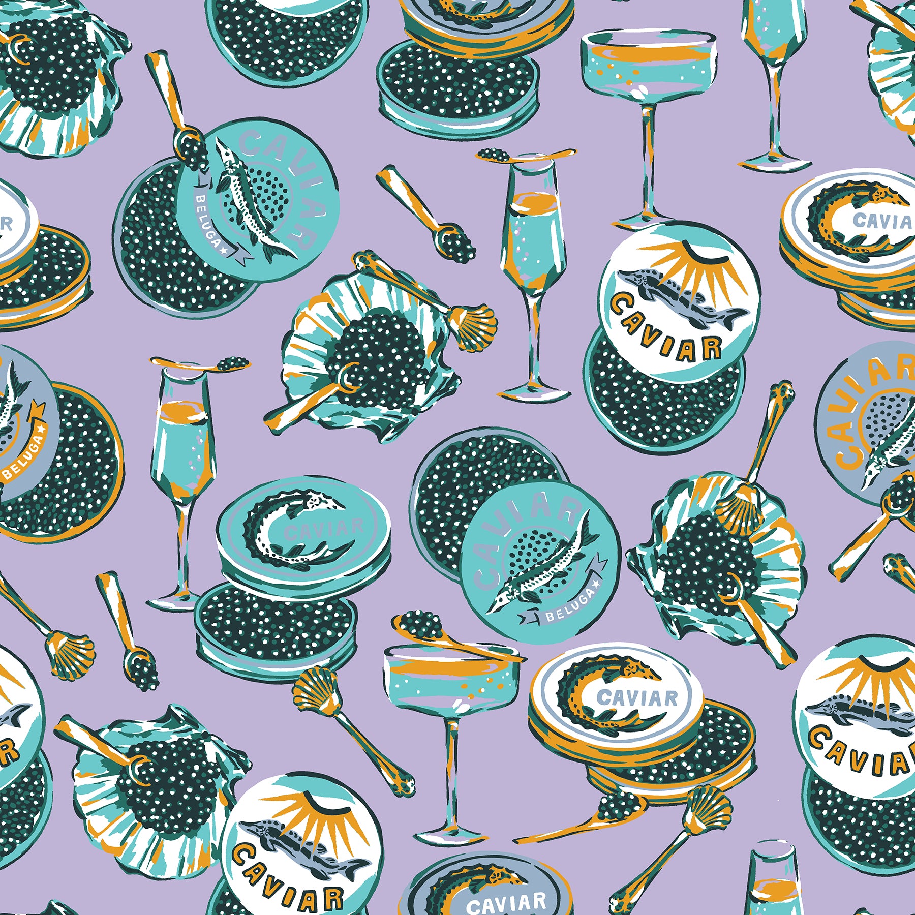 Champagne and Caviar P&S Wallpaper by WallPops