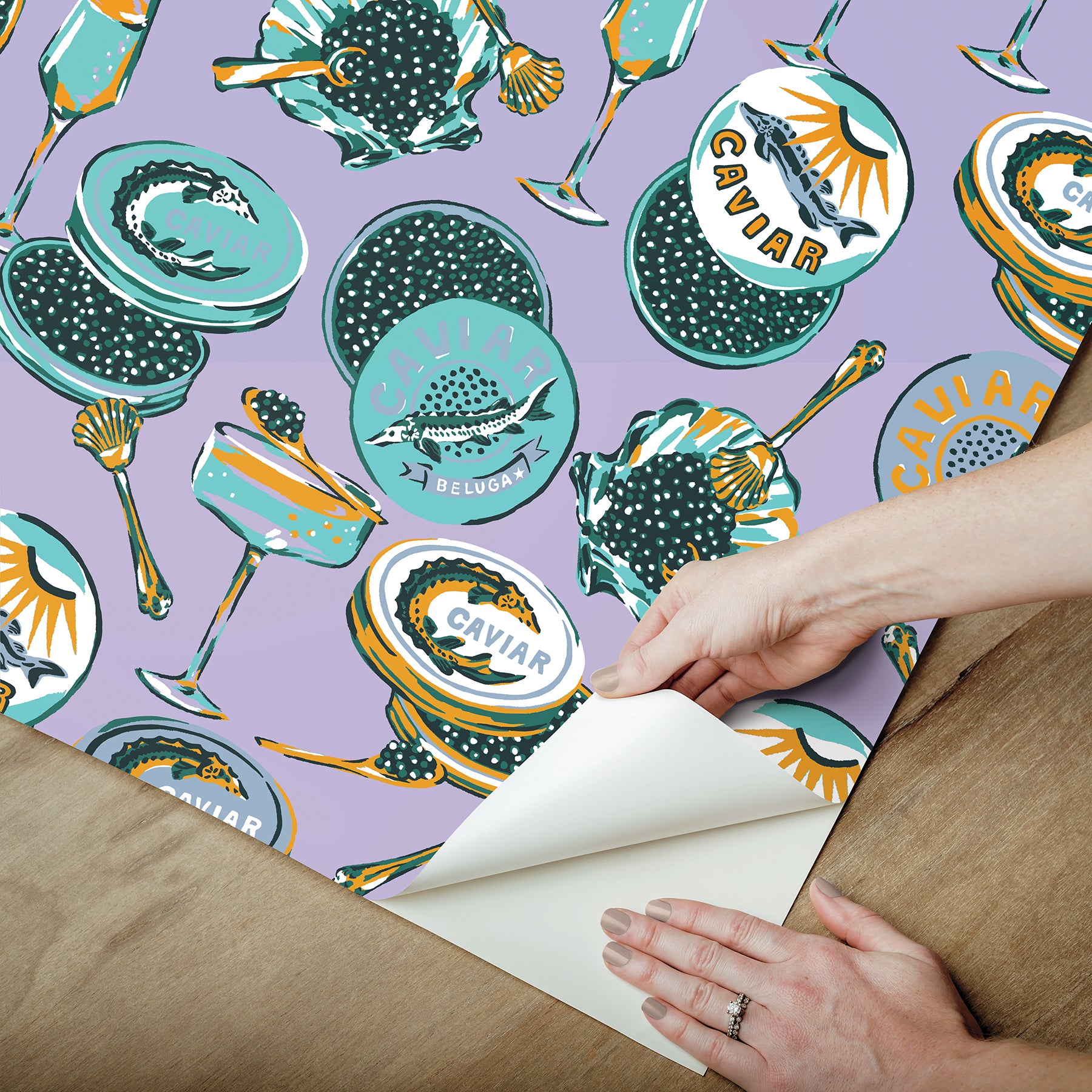 Champagne and Caviar P&S Wallpaper - how to peel