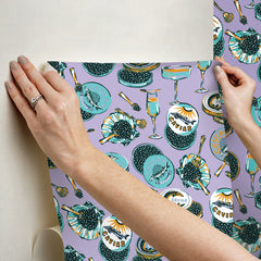 Champagne and Caviar P&S Wallpaper - how to stick