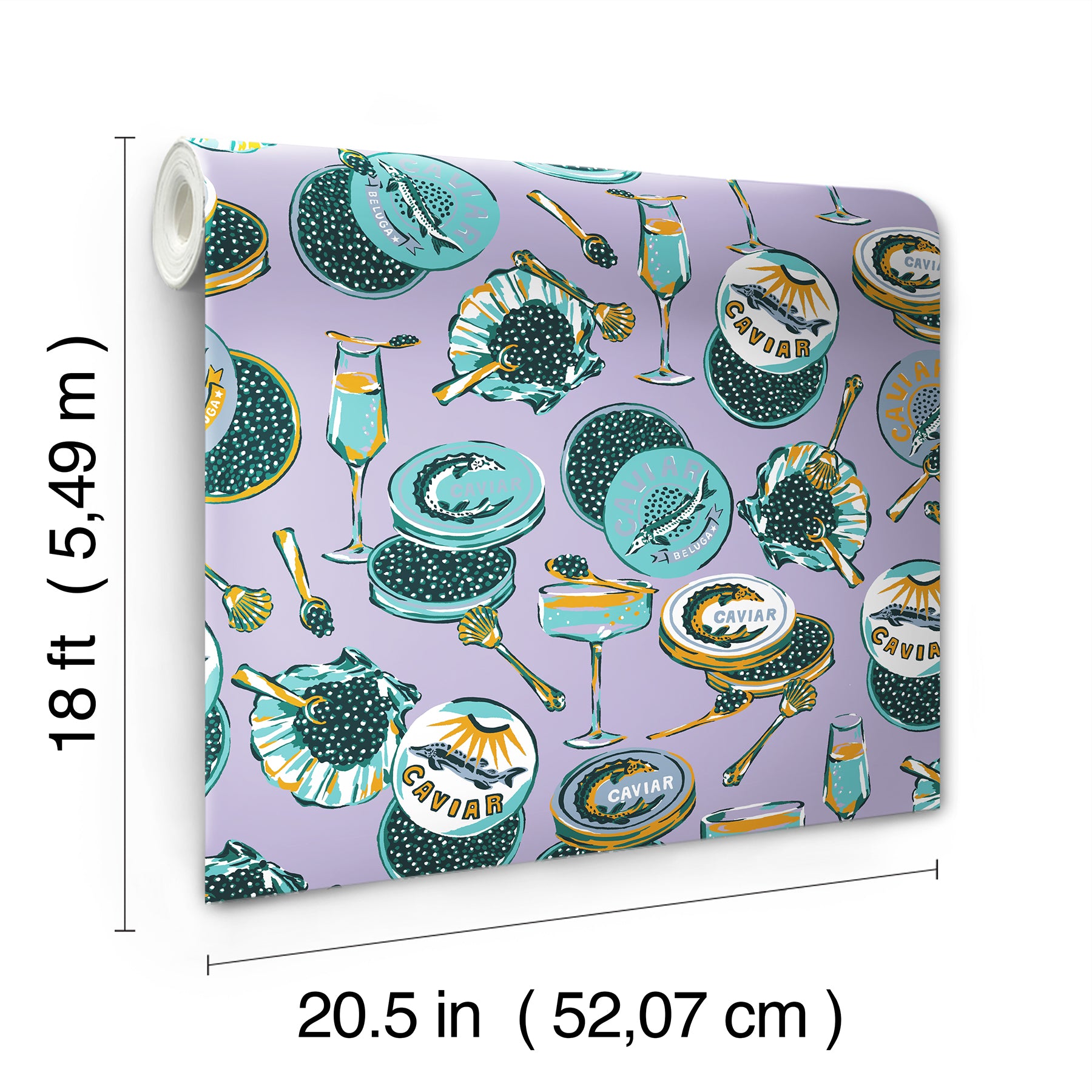Champagne and Caviar P&S Wallpaper - dimensions