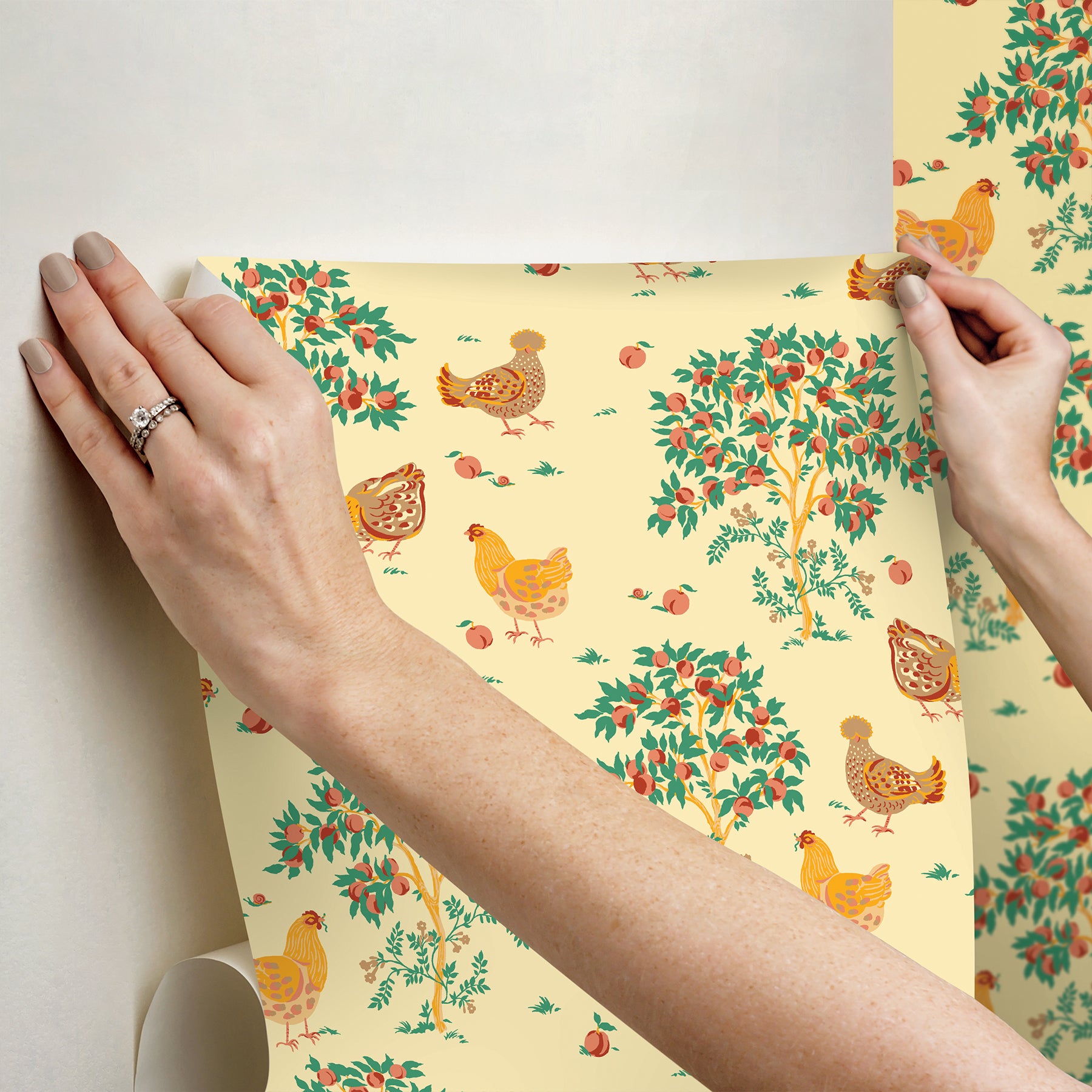 Hen House P&S Wallpaper - how to stick