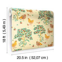 Hen House P&S Wallpaper - dimensions
