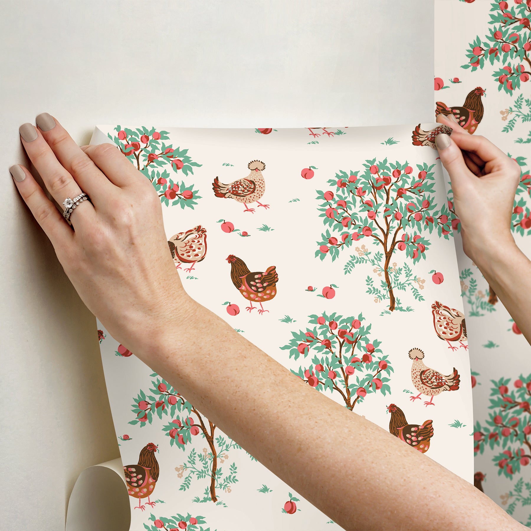 Hen House P&S Wallpaper - how to stick