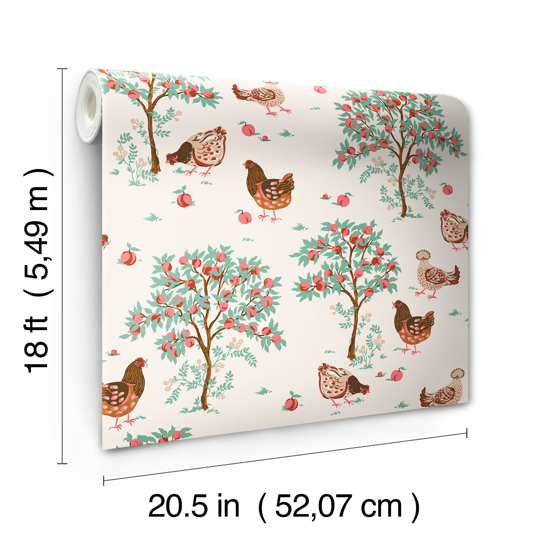 Hen House P&S Wallpaper - dimensions