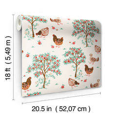 Hen House P&S Wallpaper - dimensions