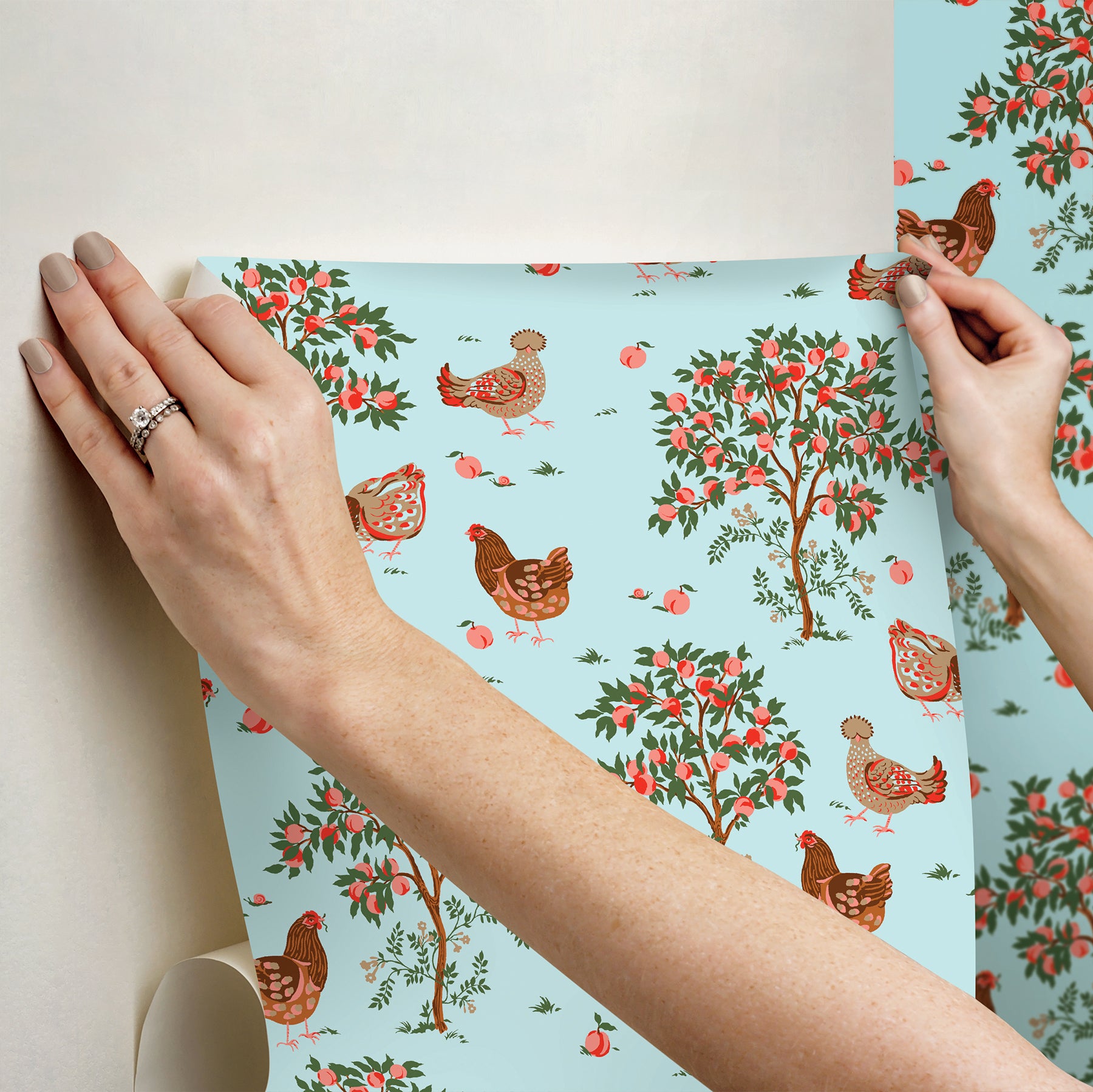 Hen House P&S Wallpaper - how to stick