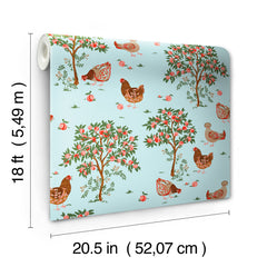 Hen House P&S Wallpaper - dimensions