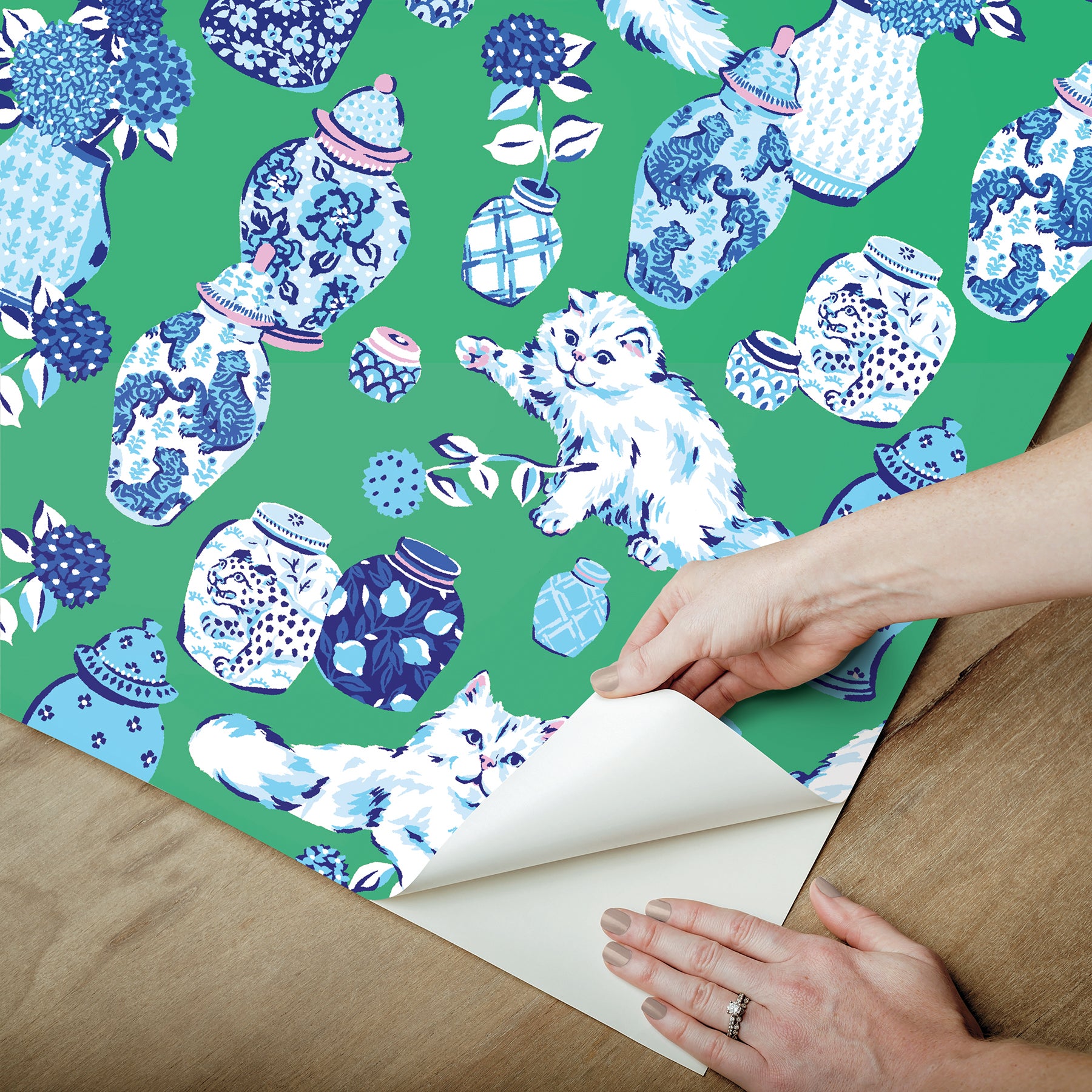 Fancy Cats P&S Wallpaper - how to peel