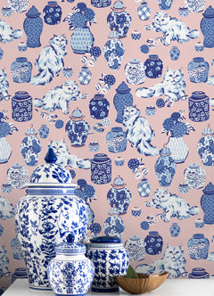 Fancy Cats P&S Wallpaper in a room setting