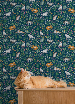 Must Love Cats P&S Wallpaper in a room setting