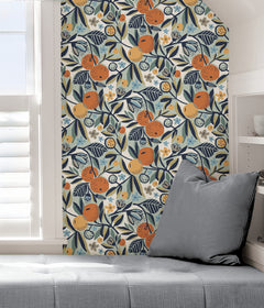 Clementine Garden P&S Wallpaper in a room setting