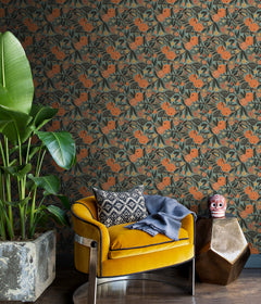 Pip & Lo Clementine Garden Peel and Stick Wallpaper in a room setting