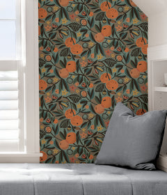 Pip & Lo Clementine Garden Peel and Stick Wallpaper in a room setting