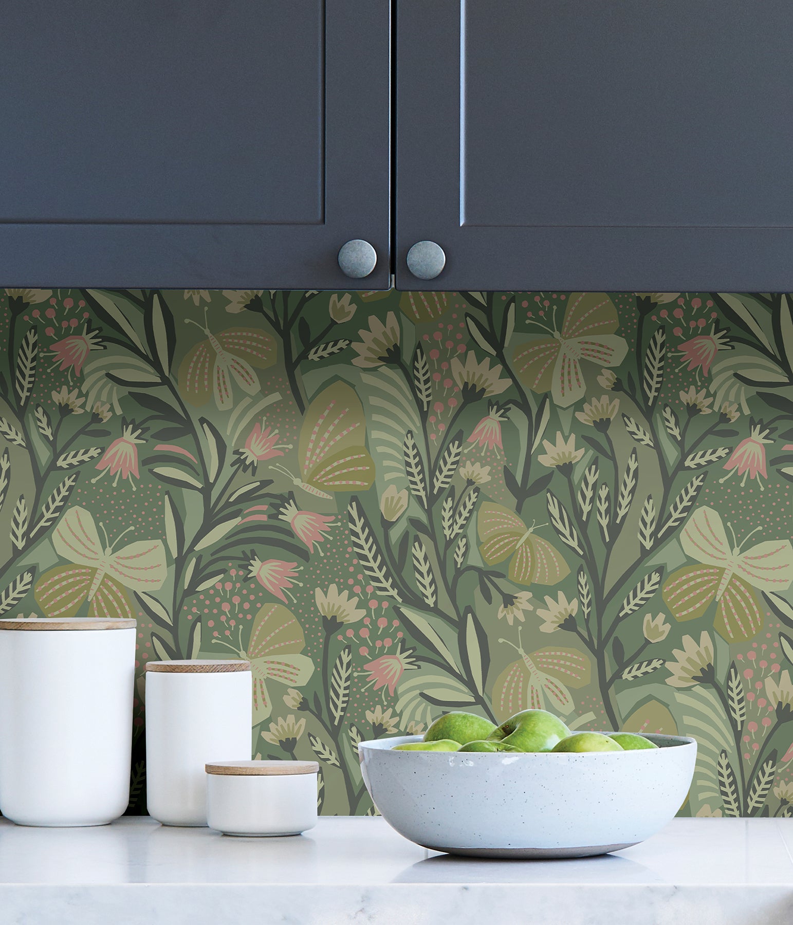 Pip & Lo Papillon Flutter Peel and Stick Wallpaper in a room setting