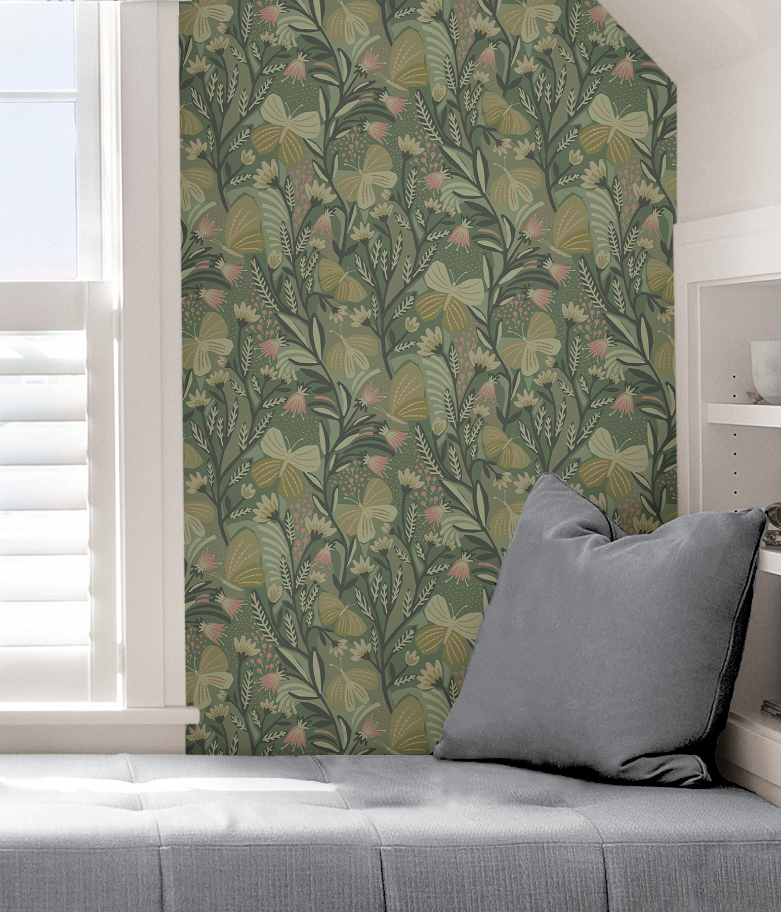 Pip & Lo Papillon Flutter Peel and Stick Wallpaper in a room setting