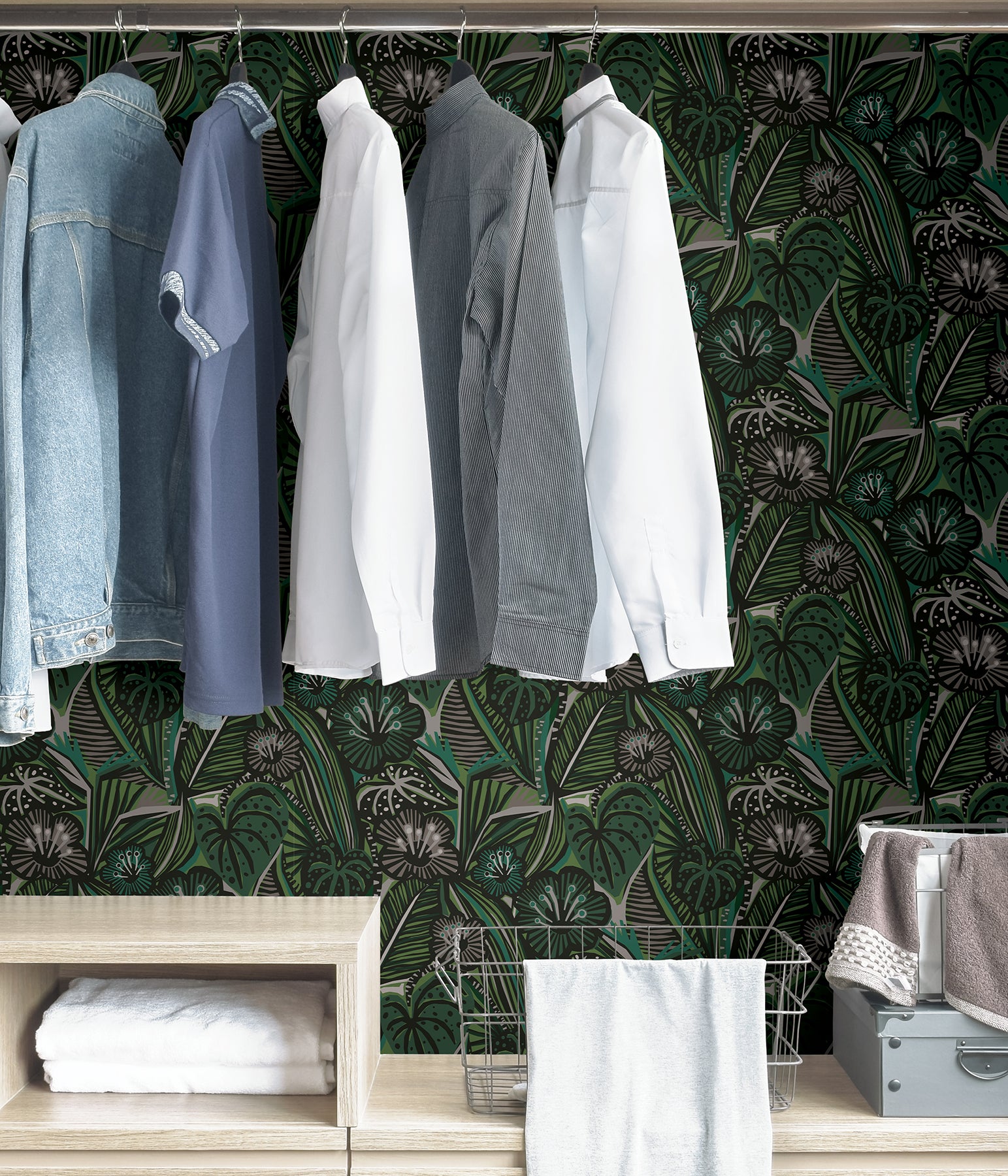 LotusLand P&S Wallpaper in a room setting