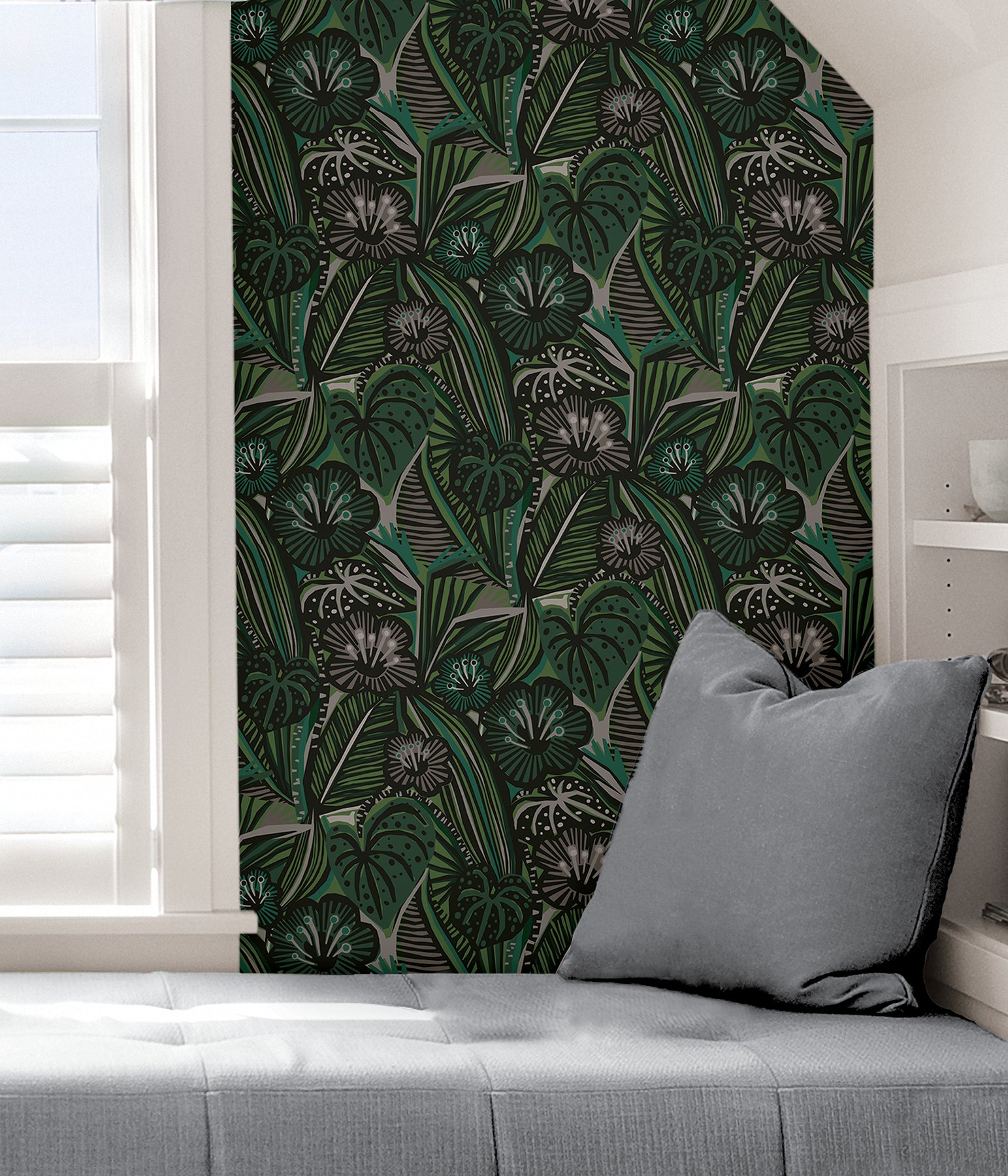 LotusLand P&S Wallpaper in a room setting
