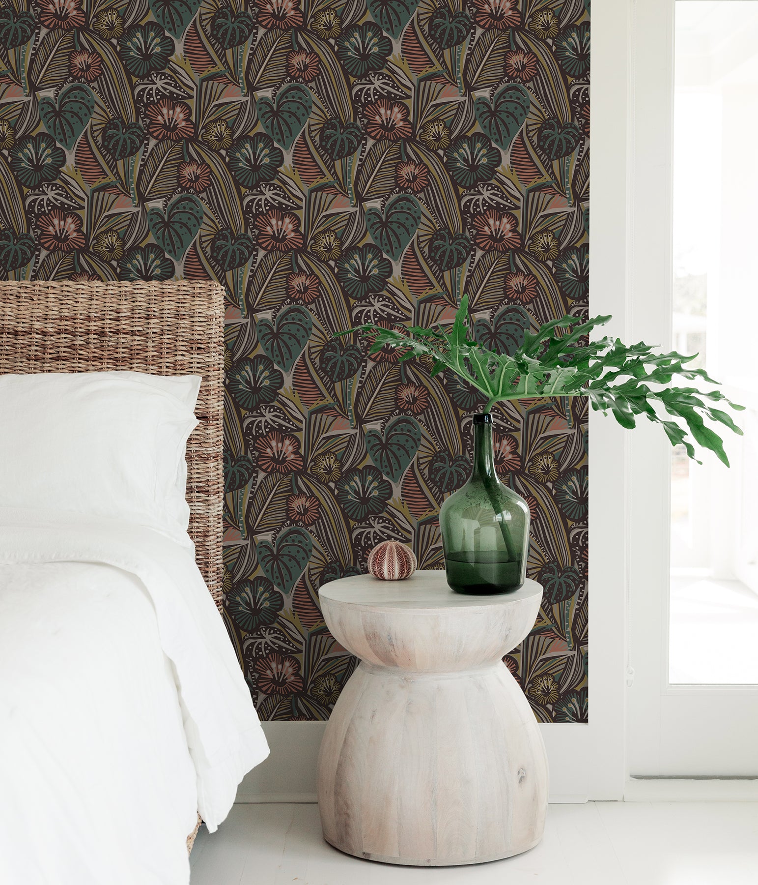 Pip & Lo Lotusland Peel and Stick Wallpaper in a room setting