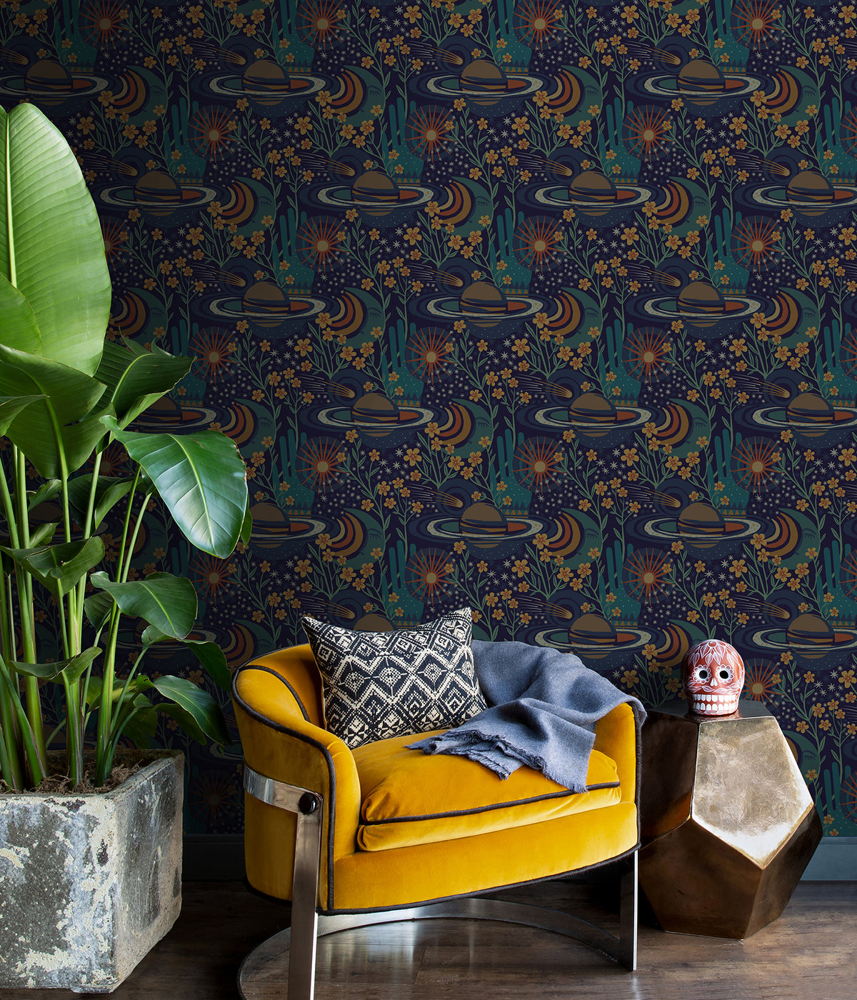 Ethereal Cosmos P&S Wallpaper in a room setting