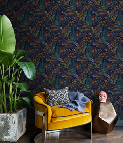 Ethereal Cosmos P&S Wallpaper in a room setting