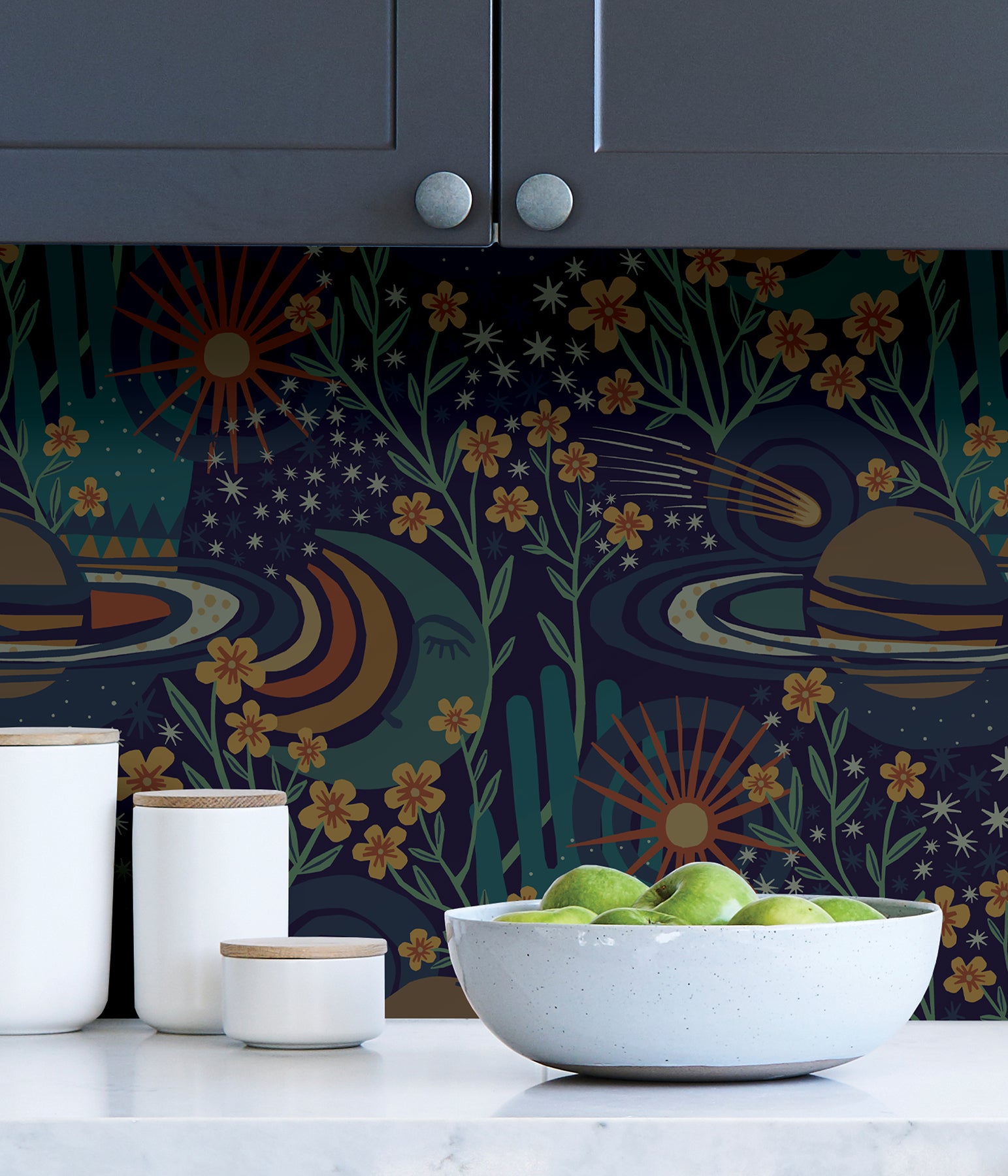 Ethereal Cosmos P&S Wallpaper in a room setting