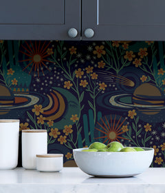 Ethereal Cosmos P&S Wallpaper in a room setting