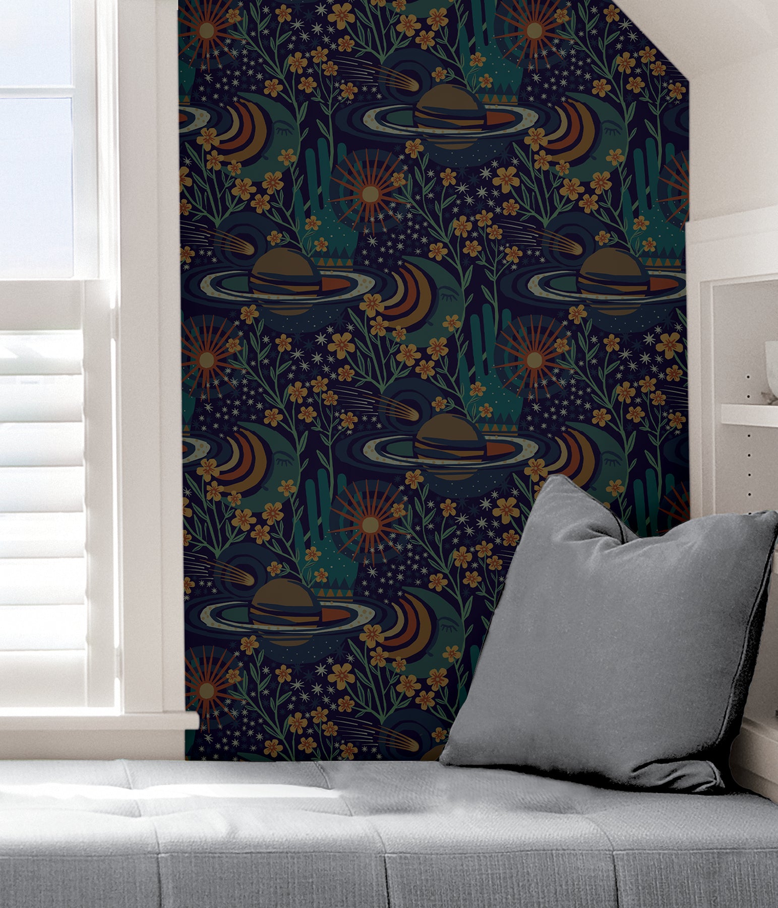 Ethereal Cosmos P&S Wallpaper in a room setting
