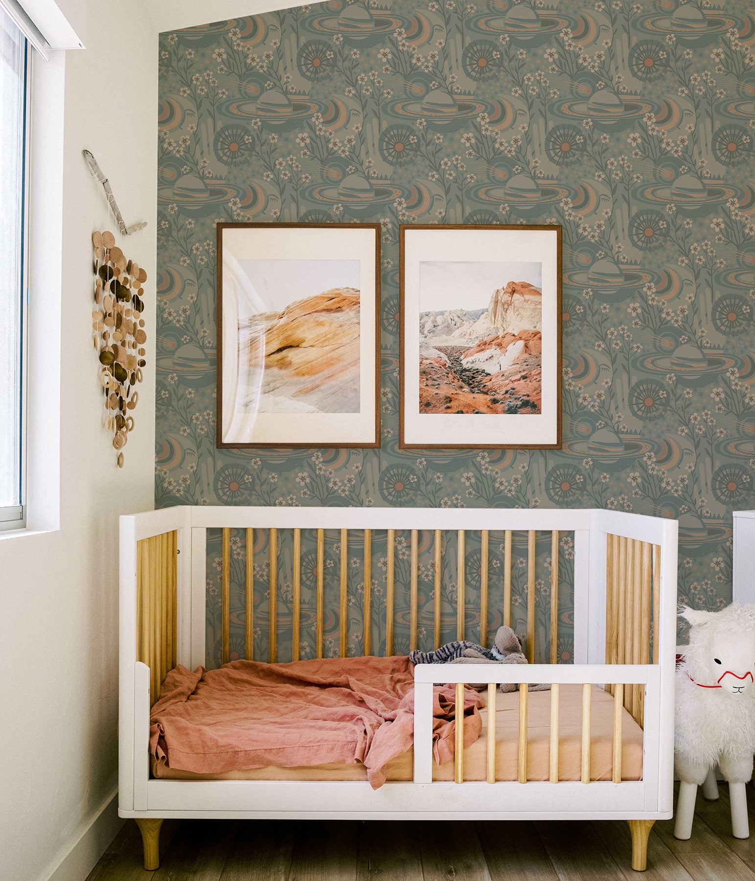 Pip & Lo Ethereal Cosmos Peel and Stick Wallpaper in a room setting
